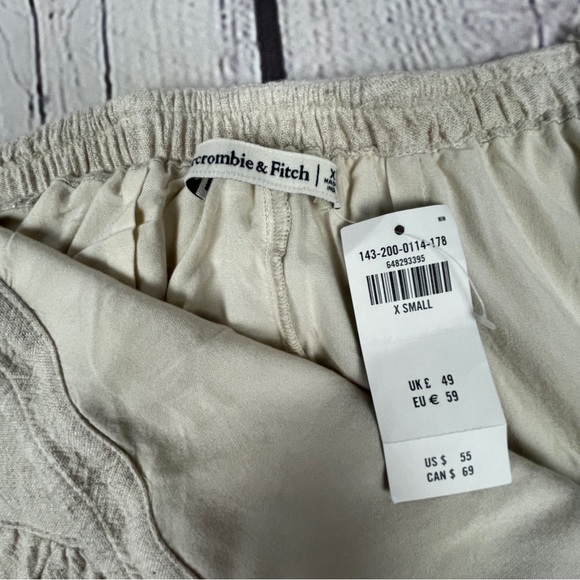 ABERCROMBIE & FITCH linen blend tiered mini skirt NWT, size XS - Picture 3 of 15